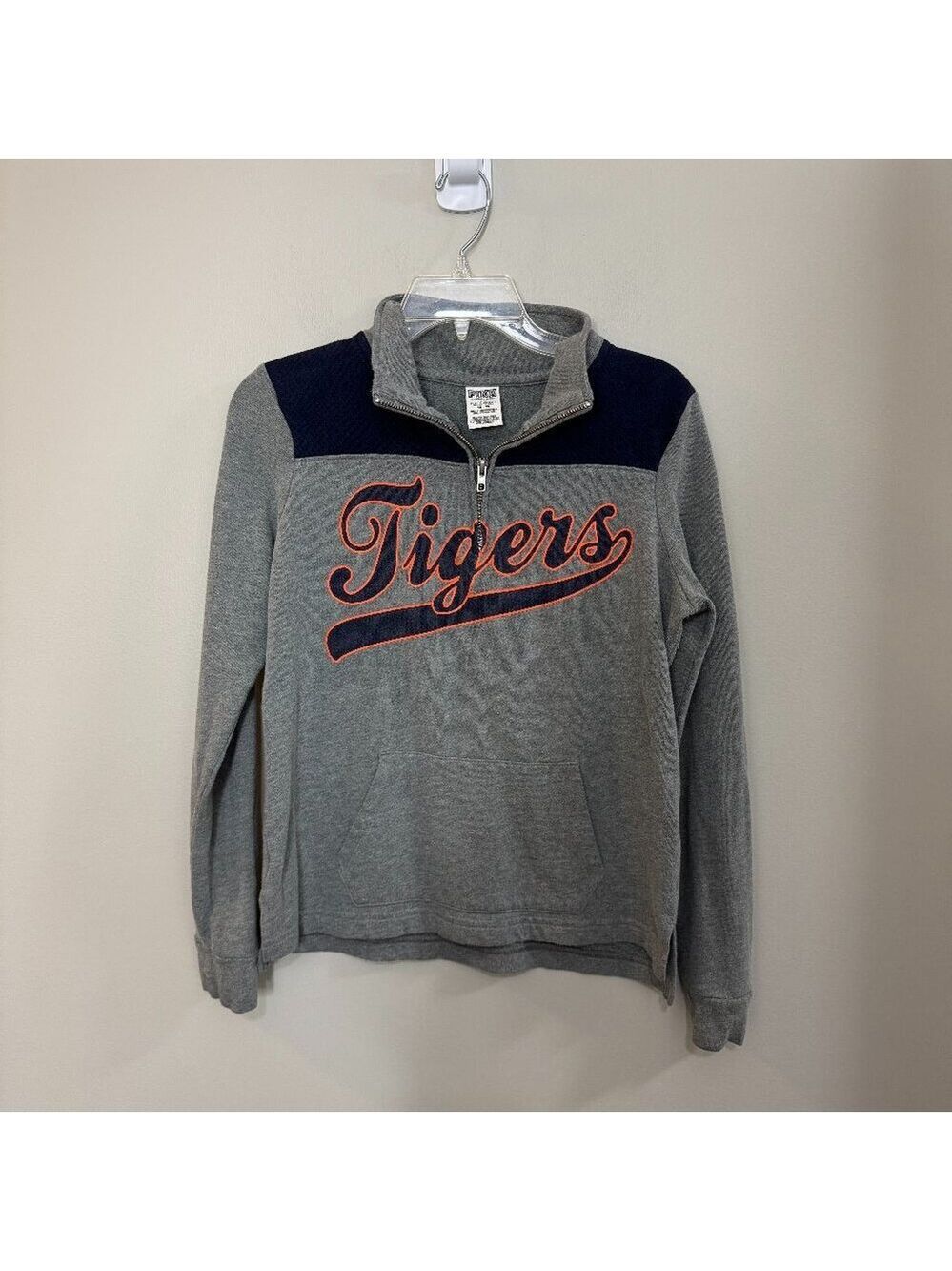 Pink by Victoria Secrets + 5th Ocean Collab Detroit Tigers 1/4 Zip  Size XS